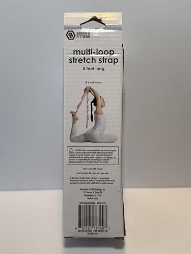 Stretch Strap, Multi-Loop 8 Feet Long, 8 Built-in Loops, Pink
