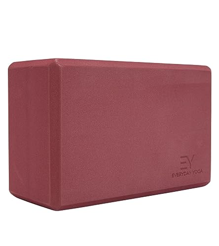 Everyday Yoga Premium Foam Block, 3in/4in/5in Thick, Multi Colors, 1 Block | Non-Slip, EVA Foam, High-density Support, Beveled Edges, Durable & Lightweight, Balance Aid, Stability & Stretching Accessory - color: Merlot, size: 4 Inch Thick