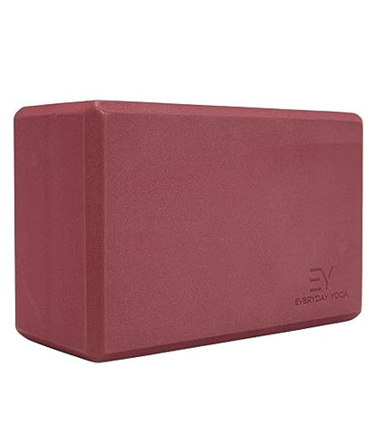 Everyday Yoga Premium Foam Block, 3in/4in/5in Thick, Multi Colors, 1 Block - color: Merlot, size: 4 Inch Thick