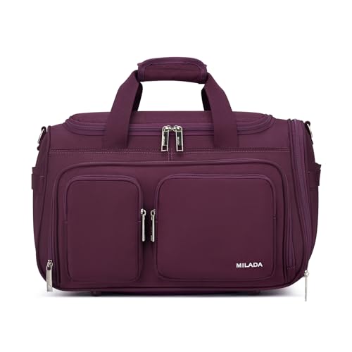 MILADA Underseat Carry On Luggage Bags for Travel Lightweight Foldable Carry On Bags for Airplanes Small Duffle Bag for Men Women TSA Approved Underseat Bag Travel Tote Bags, Purple - color: Purple, size: Underseat 16.5 inch
