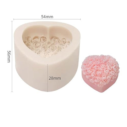 Resin Mold Clay Mold Jewelry Resin Casting Mold Candle Making Molds Craft Supplies 3D Mold Silicone Mold for Resin Casting Mold (heart-4-pack) - color: heart-4-pack