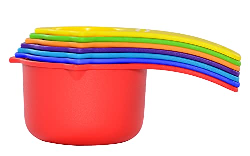 Measuring Cups Set of 7, Assorted Colors - color: Assorted Colors, size: 7 Cups