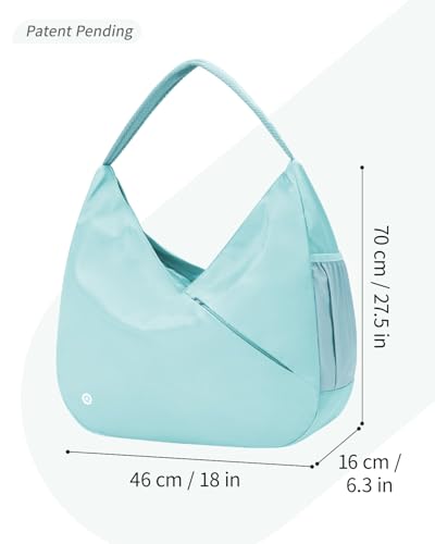 Ceneda Large Gym Bag for Women with Hidden Yoga Mat Holder & Shoe Compartment & Wet Pocket, Sports Duffle Bag for Travel - color: Mint Green