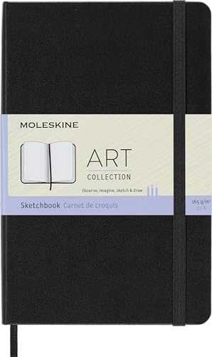 Moleskine Art Sketchbook, Hard Cover, Medium (4.5" x 7") Plain/Blank, Black, 88 Pages | Medium 4.5" x 7" 88-page sketchbook with 165 gsm paper for drawing, illustration, and dry media.