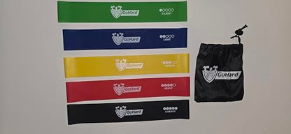 Resistance Loop Exercise Bands with Instruction Guide and Carry Bag, Set of 5