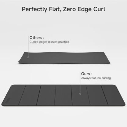 PAIDU Foldable Yoga Mat 10mm Thick, 75"x26" Non-Slip Fitness Exercise Mat - color: Black
