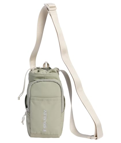 STANLEY Vitalize Carry-All Bag | Bottle Holder with Drawstring Cinch | Adjustable Shoulder Strap | Zippered Valuables Pocket | Durable Recycled Fabric | Sage Grey - color: Sage Grey, size: Carry-All
