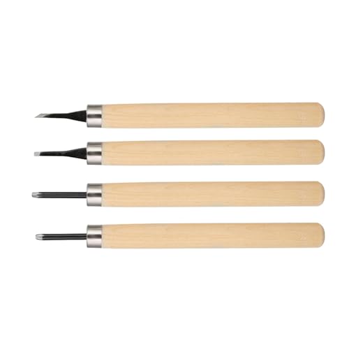 Fayelume Wood Carving Tools, 4PCS Chisel Sets, Linocut Tools, Wood Carving, Woodworking Tool for Beginners Printmaking Stamp Rubber