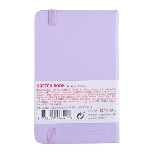 Tarence T9314-131M 452124 Art Creations Sketchbook, Drawing Notebook, 3.5 x 5.5 inches (9 x 14 cm), Pastel Violet - color: Pastel violet, size: 9×14cm