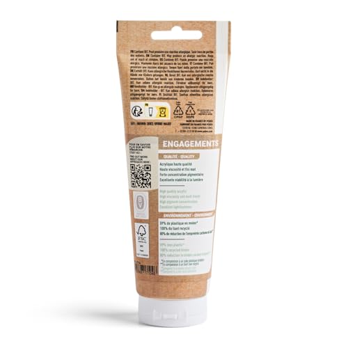 PEBEO Origin Acrylics 120ml Matte Acrylic Paint, Deep Cadmium Yellow Hue | Deep golden yellow — dense matte acrylic, 100% recycled binder, intense lightfast color, made in France, FSC paper eco-tube - color: Deep Cadmium Yellow Hue