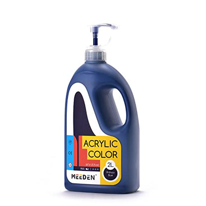 MEEDEN Phthalo Blue Acrylic Paint with Pump Lid, 1/2 Gallon (2L /67.6 oz.) Heavy-Body Non-Toxic Rich Pigment Color, Perfect for Art Class, Wall Painting, Painting Party & Creative DIY - color: Phthalo Blue