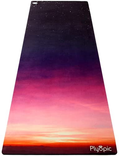 Plyopic All In One Yoga Mat | Luxury Sweat-Grip Mat/Towel Combo | Ideal for Yoga, Hot Yoga, Bikram, Pilates, Workout & Exercise | Eco-Friendly Natural Rubber - color: Strato