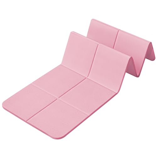 Foldable Yoga Mat for Travel 72"x 32"x 0.32"Inch, 8mm Thick Folding Exercise Mat, Outdoor Non-slip Pilates Mat for Women & Men, Wide Yoga Mat Packable for Workout and Fitness - color: Pink