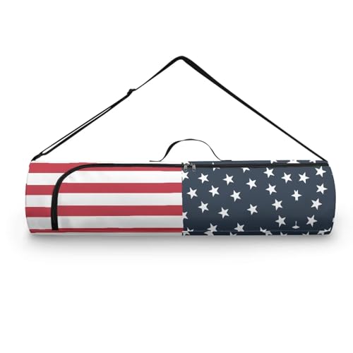 Yoga Mat Bag for Women & Men Full-Zip Yoga Mat Carrier Bag for Class Workout Park with Adjustable Strap - color: American Flag0