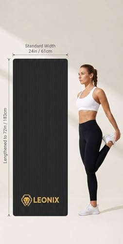 Thick Yoga Mat 10mm Non-Slip Exercise Mat for Home Gym – Extra Cushion Workout Mat for Women & Men, Anti-Tear, Comfort Knee Support – Leonix