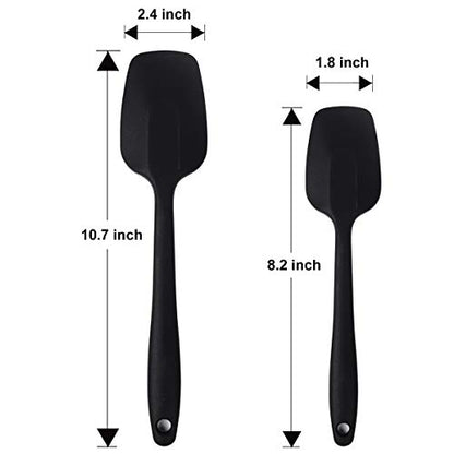 MOACC Silicone Spatulas, 8.2 inch Small Rubber Spoon Spatula Heat Resistant Seamless One Piece Design Non-Stick Spoonula Flexible Scrapers Baking Mixing Tool (6 Pcs) - size: Small(8.2" x 1.8" x 6 Pcs)