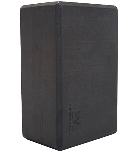 Everyday Yoga Premium Foam Block, 3in/4in/5in Thick, Multi Colors, 1 Block | Non-Slip, EVA Foam, High-density Support, Beveled Edges, Durable & Lightweight, Balance Aid, Stability & Stretching Accessory - color: Black, size: 4 Inch Thick