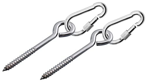 Heavy Duty Hammock Kits & Ceiling Hook Diamond Pad Eye Plates, 304 Stainless Steel & Black Zinc Galvanized Steel Corrosion Resistant, 2, 4 & 8 Packs - color: Eye-Bolt-Hammock-Kit-SILVER