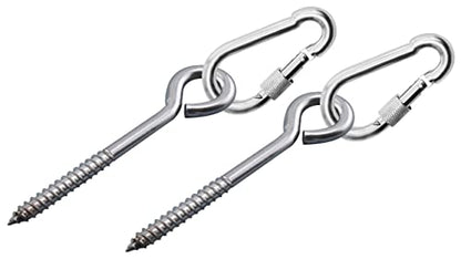 Heavy Duty Hammock Kits & Ceiling Hook Diamond Pad Eye Plates, 304 Stainless Steel & Black Zinc Galvanized Steel Corrosion Resistant, 2, 4 & 8 Packs - color: Eye-Bolt-Hammock-Kit-SILVER