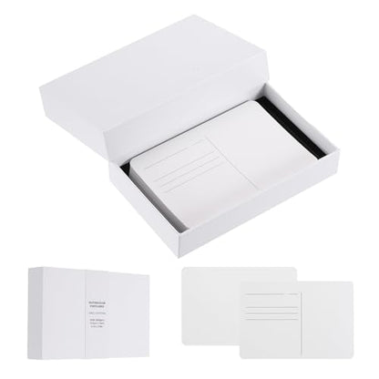 MECCANIXITY 40Sheets Watercolor Postcards, 100% Cotton 4"x6" Watercolor Paper Blank Postcards W White Cap White Waistband Hot Pressed for Mailing Painting Invitations Cards(140lb/300gsm) - color: White