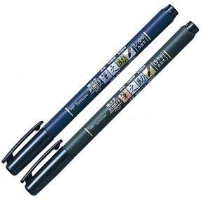 2Pacs X Tombow Fudenosuke Brush Pen / Soft Type & Hard Type (Each 2 Pens) / Total 4 Pens Set