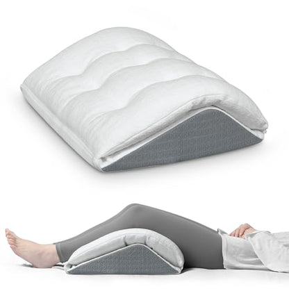 Shinnwa Knee Wedge Pillow, Convertible Knee Pillow for Legs Post Surgery, Knee Support, Leg Elevation, Dual-Layer Memory Foam Triangle Pillow for Back Sleeping, 21.5x16.5x6.3in - size: 21.5" x 16.5"x 6.3"