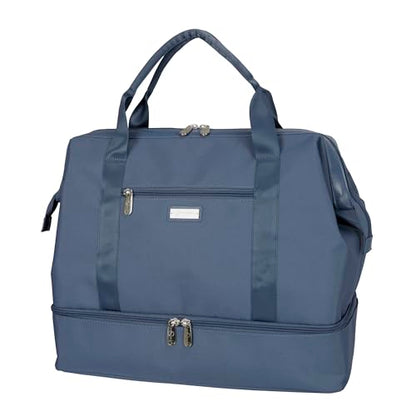 Jessica Simpson Countryside Weekender Duffel 100% Polyester Drop Bottom Bag - color: Oceanview