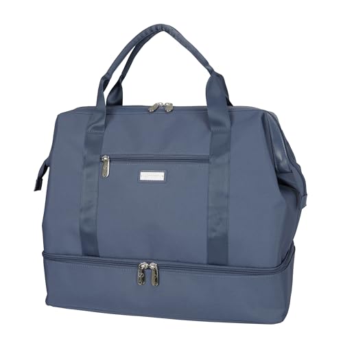 Jessica Simpson Countryside Weekender Duffel 100% Polyester Drop Bottom Bag - color: Oceanview