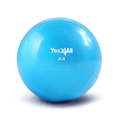 Yes4All Weighted Toning Balls for Exercise, Soft Medicine Balls for Exercise, Pilates, Yoga, Balance, Flexibility, 2-10lbs - color: Blue, style: A. Smooth