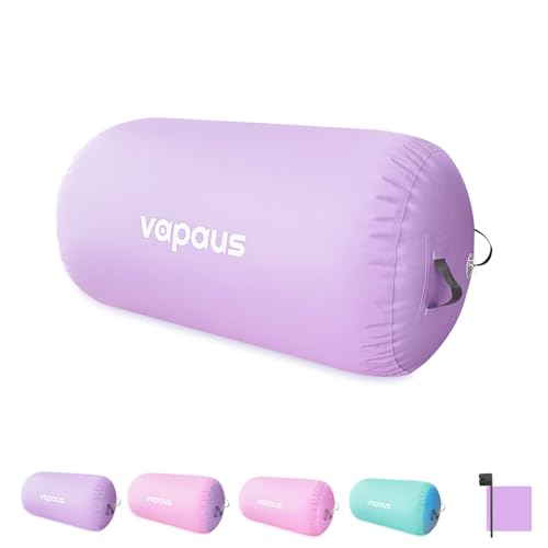 Vapaus Gymnastics Air Barrel Inflatable Tumbling Roller Mat Back Handspring Trainer Air Roller Tumbler Octagon Barrel Gymnastics Equipment for Tumble Track Cheerleading Yoga Training Durable AntiSlip Double Seal Without Pump - color: Pastel Purple, size: