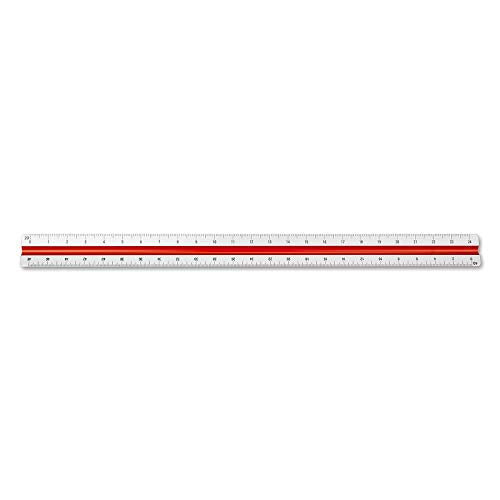 Alumicolor Aluminum Engineer Color-Coded Solid Drafting Scale, 12IN, Silver - size: 12IN, style: Engineer
