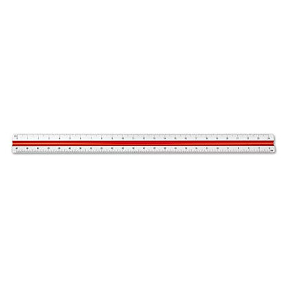 Alumicolor Aluminum Engineer Color-Coded Solid Drafting Scale, 12IN, Silver - size: 12IN, style: Engineer