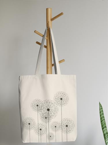 Aesthetic Canvas Tote Bag for Women with Inner Pocket - color: Dandelion