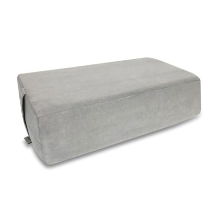 NGT new guide steps Yoga Bolster Pillow for Meditation and Support - 20"*12"*6" Rectangular Yoga Cushion Foam Wedges Washable Suede Pillowcase for Men and Women with Carry Handles. (Grey)