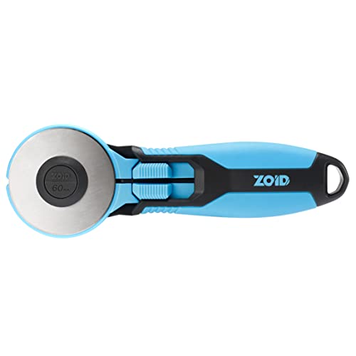 Zoid 60mm Rotary Cutter with Grip, Fabric Cutter Wheel, Rotary Cutter Blade, Craft Cutting Tool, Freehand Tool For Dense Fabrics,Denim, Corduroy and Multiple Projects, Soft-Touch Handle - size: 60mm