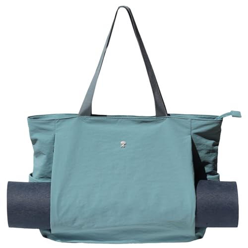ESVAN Yoga Mat Bag Yoga Tote Carrier Shoulder Bag Carryall Tote for Office,Yoga,Pilates,Travel,Beach and Gym - color: Nylon Lake Blue