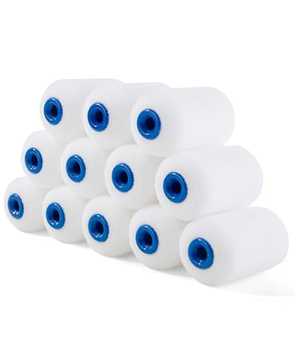 Bates Choice Foam Paint Roller Covers, 2", 12 Pack, High Density Mini Paint Roller Covers
