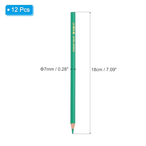 PATIKIL Sapphire Green Colored Pencils Set,12 Pcs Oil Color Pencils Wooden Coloring Drawing Pencil for Artists Art Painting - color: Sapphire Green