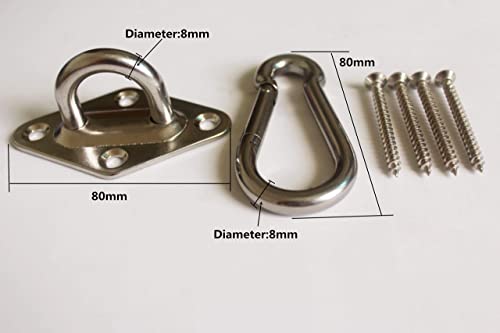 MHMYDZ 1000 lb Capacity Heavy Duty Hammock Hanging kit Ultra Durable Hooks Carabiners for Hammock Stand Hammocks Swing Chair,Multiple Indoor Outdoor Suspension Ceiling Hooks - size: M8 Diamond 1000 LB Capacity