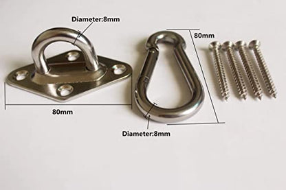 MHMYDZ 1000 lb Capacity Heavy Duty Hammock Hanging kit Ultra Durable Hooks Carabiners for Hammock Stand Hammocks Swing Chair,Multiple Indoor Outdoor Suspension Ceiling Hooks - size: M8 Diamond 1000 LB Capacity