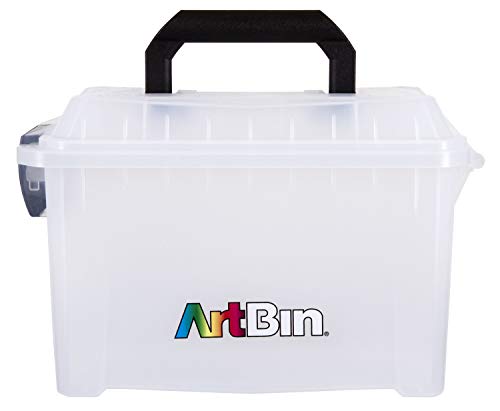 ArtBin 6815AG Mini Sidekick Carrying Case, Portable Art & Craft Organizer with Handle, [1] Plastic Storage Case, Clear - size: Mini