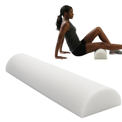 THERABAND Pro Foam Roller, Half Round, 6" x 36", Deep Tissue Massage, White | Half round foam roller with a flat base for stretching, balance work and gentle back support - size: 6" x 36" - Half- Round