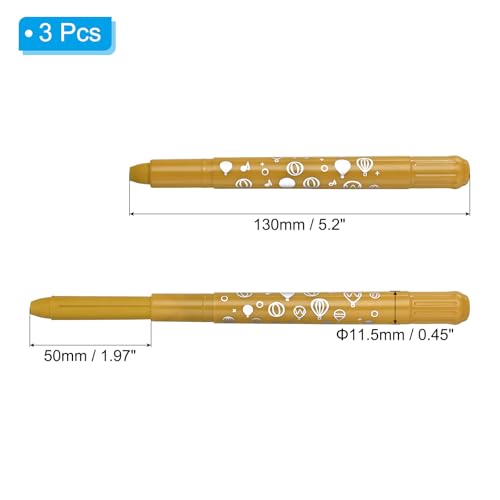 PATIKIL Gel Crayons, 3PCS Watercolor Crayons Silky Water Soluble Twist Bulk for Artists Coloring Drawing Painting, Ochre Crayon - color: Ochre