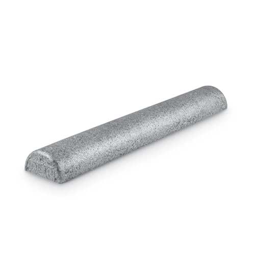 OPTP Silver AXIS Moderately Firm Foam Roller – Half-Round, Silver, 36" x 3" - size: 36" x 3" Half-Round