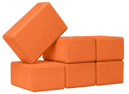 Bulk 4in Foam Yoga Blocks, 6 Pack - color: Orange