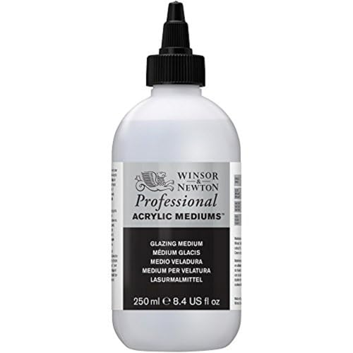 Winsor & Newton Professional Acrylic Medium, Glazing Medium, 250ml | Increases transparency and extends acrylic color for smooth glazing, subtle color transitions, and layered effects. - color: Glazing Medium, style: 250ml (8.5-oz)