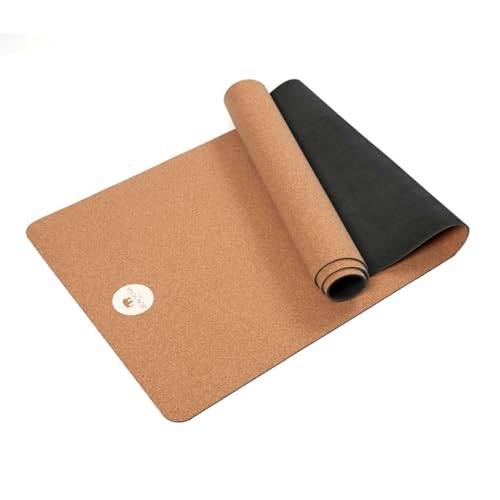 BON Yoga Mat 100% Biodegradable Cork & Natural Rubber, Non-Slip, Pilates Mat, Home & Studio Exercise Mat with Extra Grip for Hot Yoga and Comfort Workout, 72" x 24" x 0.16", 6lb