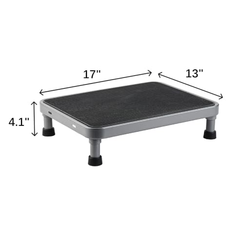 4.1" Low Step Stool, 500 lbs Heavy Duty One Step Stool for Adults | Non-Slip Rubber Platform with Carry Handle, Stable Stepping Stool for Adults, Seniors, SUV, Bed and Home Use, 17"x13"