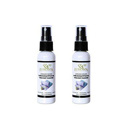 EuroSpa Aromatics Lavender Infused Pure Eucalyptus Oil Yoga Mat Cleaner & Deodorizer, Plant-Derived- Premium Aromatherapeutic & Relaxing Essential Oil Spray - 2oz, 2 Pack - size: 2 Fl Oz (Pack of 2)