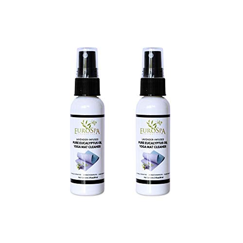 EuroSpa Aromatics Lavender Infused Pure Eucalyptus Oil Yoga Mat Cleaner & Deodorizer, Plant-Derived- Premium Aromatherapeutic & Relaxing Essential Oil Spray - 2oz, 2 Pack - size: 2 Fl Oz (Pack of 2)